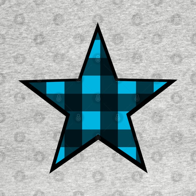 Blue and Black Buffalo Plaid Star by bumblefuzzies